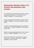 Wastewater Operator Class 1 & 2 Practice Test questions with answers