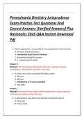 Pennsylvania Dentistry Jurisprudence  Exam Practice Test Questions And  Correct Answers &lpar;Verified Answers&rpar; Plus  Rationales 2026 Q&A Instant Download  Pdf 
