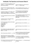 Antibodies Test Questions and Answers Rated A