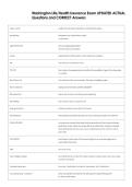 Washington Life&sol;Health Insurance Exam UPDATED ACTUAL  Questions and CORRECT Answers