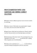 NR341 EXAMINATION PAPER 1 2026 QUESTIONS AND VERIFIED CORRECT SOLUTIONS