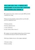 WGU D489 DEN1 TASK 1 CYBERSECURITY MANAGEMENT PLAN EXAM PREP QUESTIONS AND ANSWERS 2026 GRADED A&plus;