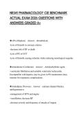 NR341 PHARMACOLOGY CJE BENCHMARK ACTUAL EXAM 2026 QUESTIONS WITH ANSWERS GRADED A&plus;