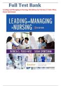 Full Test Bank Leading and Managing in Nursing 20252026&comma; 8th Edition by Patricia S&period; Yoder-Wise&comma;  Susan Sportsman&comma;Questions and answers