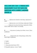 WGU D489 DEN1 TASK 1 CYBERSECURITY MANAGEMENT PLAN TEST BANK 2026 QUESTIONS WITH CORRECT ANSWERS GRADED A&plus;