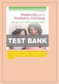 Test Bank for Maternity and Pediatric Nursing&comma; 5th Edition&period; by Susan Ricci&comma; Terri Kyle&comma; Susan Carman&period; All Chapters Covered&vert; 100&percnt; verified Answers&vert; Latest Edition 2025&vert; ISBN