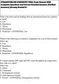 STRAIGHTERLINE CHEMISTRY FINAL Exam Newest 2026 Complete Questions and Correct Detailed Answers &lpar;Verified Answers&rpar; &vert;Already Graded A&plus;