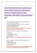 South Carolina Dentistry Jurisprudence  Exam Practice Questions And Correct  Answers &lpar;Verified Answers&rpar; Plus  Rationales 2026 Q&A Instant Download  Pdf