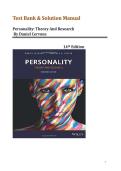 Test Bank & Solution Manual for Personality&colon; Theory and Research 14th Edition by Daniel Cervone&vert;&vert; All Chapters 1-14&comma;Newest Guide
