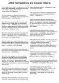 APES Test Questions and Answers Rated A