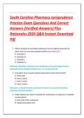 South Carolina Pharmacy Jurisprudence  Practice Exam Questions And Correct  Answers &lpar;Verified Answers&rpar; Plus  Rationales 2026 Q&A Instant Download  Pdf 