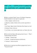 WSET LEVEL 2 CERTIFICATION EXAMINATION 2026 QUESTIONS WITH ANSWERS GRADED A&plus;