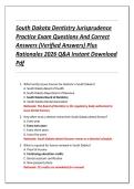 South Dakota Dentistry Jurisprudence  Practice Exam Questions And Correct  Answers &lpar;Verified Answers&rpar; Plus  Rationales 2026 Q&A Instant Download  Pdf 