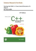 Solution Manual & Test Bank for Starting Out with C&plus;&plus; from Control Structures to Objects 10th Edition by Tony Gaddis&vert;&vert; All Chapters&comma;Complete Solutions 100&percnt;