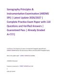 Sonography Principles &  Instrumentation Examination &lpar;ARDMS  SPI&rpar; &vert; Latest Update 2026&sol;2027 &vert;  Complete Practice Exam Paper with 110  Questions and Verified Answers &vert;  Guaranteed Pass &vert; Already Graded  A&plus;&excl;&excl;&excl;&excl;&excl;&vert;