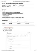MSCI 520&vert; Module 6&vert; Week 6 QUIZ&vert; Gastrointestinal Physiology&vert; Questions and answers&vert; Updated &vert; RATED A&plus; &vert; 2026&vert; Liberty University