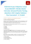 NGR 6141 Exam 3 Objectives Actual Exam 2026&sol;2027 &vert; Florida Atlantic University Advanced Practice Nursing &vert; Questions with Complete Solutions &vert; Pass Guaranteed - A&plus; Graded
