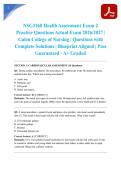 NSG3160 Health Assessment Exam 2 Practice Questions Actual Exam 2026&sol;2027 &vert; Galen College of Nursing &vert; Questions with Complete Solutions &vert; Blueprint Aligned &vert; Pass Guaranteed - A&plus; Graded