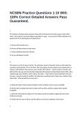 NCSBN Practice Questions 1-15 With 100&percnt; Correct Detailed Answers Pass Guaranteed&period;