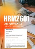 HRM2601 Assignment 2 Semester 2 2026 - Due 4 September 2026