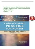 Test Bank for Evidence-Based Practice for Nurses&colon; Appraisal and Application of Research&comma; 5th Edition by Nola A&period; Schmidt & Janet M&period; Brown &vert; ISBN&colon; 9781284226324 &vert; Verified Chapters 1-19 Complete  &vert; Downloadable PDF