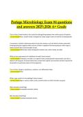 Portage Microbiology Exam &num;4&comma; 2025&sol;2026 &ndash; Questions and Verified Answers&comma; A&plus; GradeBIOD 171 &ndash; Microbiology Exam &num;4