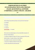  PASS THE 2025&sol;26 FIREFIGHTER EXAM&excl; FF1&comma; FF2 & HAZMAT OPERATIONS &ndash; IFSTA 6TH EDITION TEST BANK   1000&plus; Exam Questions with Verified Answers &vert; Latest Update &vert; Guaranteed A&plus;