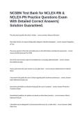 NCSBN Test Bank for NCLEX-RN & NCLEX-PN Practice Questions Exam With Detailed Correct Answers&vert; Solution Guaranteed&period;