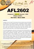 AFL2602 Assignment 1 ENGLISH &lpar;COMPLETE ANSWERS&rpar; Semester 1 2026 - DUE March 2026