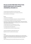 NCLEX EXAM PREVIEW PRACTICE QUESTIONS WITH ACCURATE ANSWERS&vert; GRADED A&plus;&period;