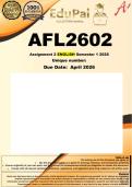 AFL2602 Assignment 2 ENGLISH &lpar;COMPLETE ANSWERS&rpar; Semester 1 2026 - DUE April 2026