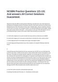 NCSBN Practice Questions 121-131 And answers All Correct Solutions Guaranteed&period;