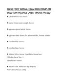 ABFAS FOOT ACTUAL EXAM 2026 COMPLETE SOLUTION PACKAGE LATEST UPDATE PASSED
