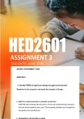 HED2601 Assignment 3 ANSWERS 2026 - Due 3 July 2026