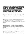 ABNORMAL PSYCHOLOGY 11TH EDITION RONALD COMER JONATHAN COMER TEST BANK ALL CHAPTERS 100&percnt; ORIGINAL VERIFIED FINAL STUDY GUIDE 2026 SOLVED QUESTIONS FULLY CORRECT