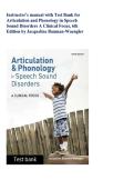 Instructor&rsquo;s Manual & Test Bank&colon; Articulation and Phonology in Speech Sound Disorders&colon; A Clinical Focus &lpar;6th Edition&rpar; &ndash; Jacqueline Bauman-Waengler