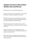 ABNORMAL PSYCHOLOGY KRING JOHNSON MIDTERM & FINAL EXAM PREP 2026