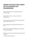 ABNORMAL PSYCHOLOGY KRING JOHNSON PRACTICE ASSESSMENTS WITH EXPLANATIONS 202