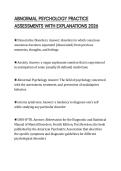 ABNORMAL PSYCHOLOGY PRACTICE ASSESSMENTS WITH EXPLANATIONS 2026