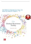 Test Bank for Global Business Today&comma; 12th Edition by Charles W&period; L&period; Hill &vert; ISBN&colon; 9781264067503 &vert; Verified Chapters 1-17 Complete &vert; A&plus; Grade &vert; Downloadable PDF