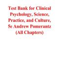 Test Bank&colon; Clinical Psychology&colon; Science&comma; Practice&comma; and Culture &lpar;5th Edition&rpar; &ndash; Andrew M&period; Pomerantz