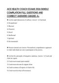 ACE HEALTH COACH EXAMS 2026 BUNDLE COMPILATION FULL QUESTIONS AND CORRECT ANSWERS GRADED A&plus;