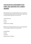 ACHE FACHE BOG MANAGEMENT EXAM SCRIPT 2026 QUESTIONS WITH CORRECT ANSWERS