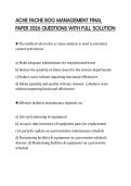 ACHE FACHE BOG MANAGEMENT FINAL PAPER 2026 QUESTIONS WITH FULL SOLUTIO