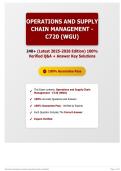 Operations and Supply Chain Management - C720 &lpar;WGU&rpar; 240&plus; &lpar;Latest 2025-2026 Edition&rpar; 100&percnt; Verified Q&A &plus; Answer Key Solutions