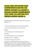 ACTUAL FINAL HESI OB PEDS EXAM COMPREHENSIVE QUESTIONS AND VERIFIED ANSWERS 2025 GRADED A&plus; DETAILED ANSWERS COMPREHENSIVE STUDY GUIDE 2026 QUESTIONS WITH VERIFIED ANSWERS GRADED A&plus;
