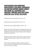 ADOLESCENCE AND EMERGING ADULTHOOD A CULTURAL APPROACH 6TH EDITION JEFFERY JENSEN ARNETT TEST BANK ALL CHAPTERS 100&percnt; ORIGINAL VERIFIED PRACTICE SCRIPT UPDATED 2026 TESTED SOLUTIONS