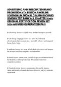 ADVERTISING AND INTEGRATED BRAND PROMOTION 9TH EDITION ANGELINE SCHEINBAUM THOMAS O'GUINN RICHARD SEMENIK TEST BANK ALL CHAPTERS 100&percnt; ORIGINAL CERTIFICATION REVIEW SET 2026 ANSWERS GUARANTEED PASS
