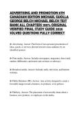 ADVERTISING AND PROMOTION 8TH CANADIAN EDITION MICHAEL GUOLLA GEORGE BELCH MICHAEL BELCH TEST BANK ALL CHAPTERS 100&percnt; ORIGINAL VERIFIED FINAL STUDY GUIDE 2026 SOLVED QUESTIONS FULLY CORRECTADVERTISING AND PROMOTION 8TH CANADIAN EDITION MICHAEL GUOLLA GEORG