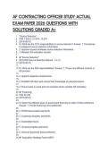 AF CONTRACTING OFFICER STUDY ACTUAL EXAM PAPER 2026 QUESTIONS WITH SOLUTIONS GRADED A&plus;